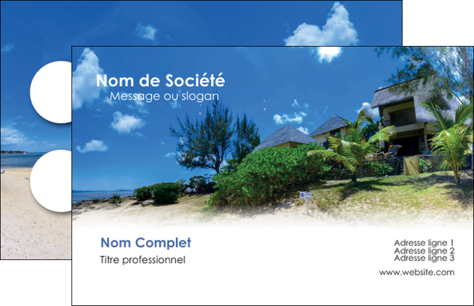 imprimer carte de visite sejours agence immobilier ile maurice villa MIDLU35210