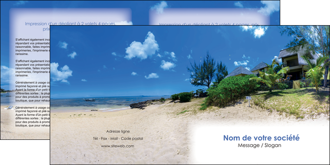 creer modele en ligne depliant 2 volets  4 pages  sejours agence immobilier ile maurice villa MIDLU35218