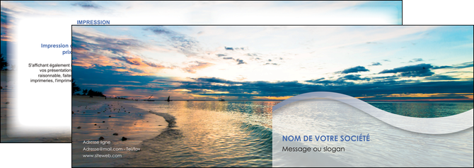 modele en ligne depliant 2 volets  4 pages  sejours plage ocean bord de mer MIDBE35536