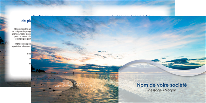 impression depliant 2 volets  4 pages  sejours plage ocean bord de mer MIDBE35566