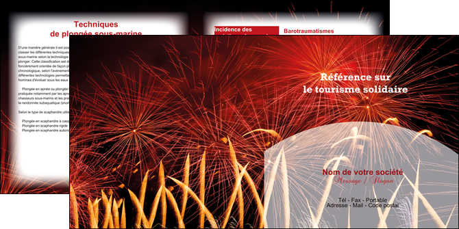 cree depliant 2 volets  4 pages  14 juillet feux dartifice artificier MLIG35626
