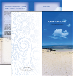 imprimer depliant 2 volets  4 pages  paysage mer vacances ile MIDBE35762