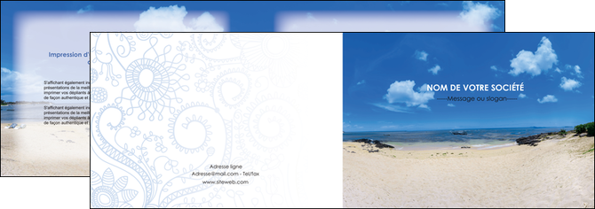 modele en ligne depliant 2 volets  4 pages  paysage mer vacances ile MIDBE35778