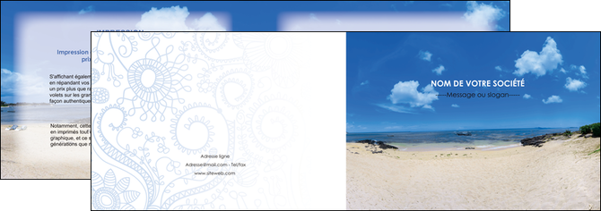 creer modele en ligne depliant 2 volets  4 pages  paysage mer vacances ile MIDBE35780