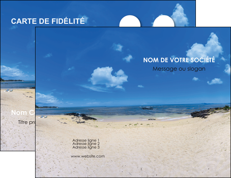 modele en ligne carte de visite paysage mer vacances ile MIDBE35788