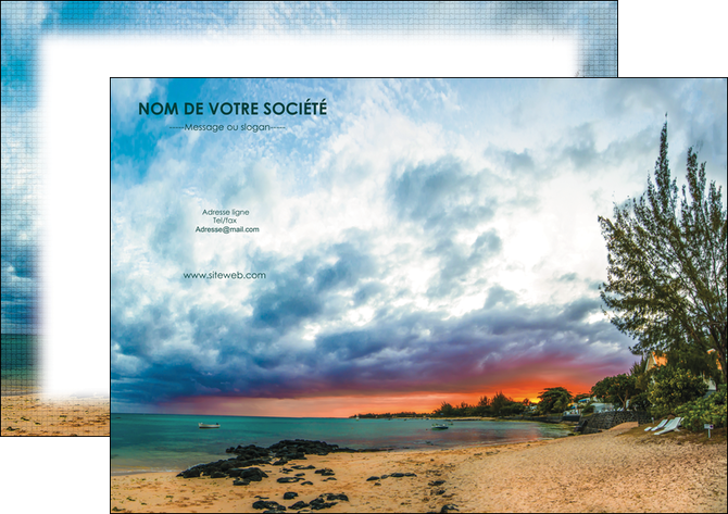 modele en ligne affiche sejours plage mer vacances MIDBE35916