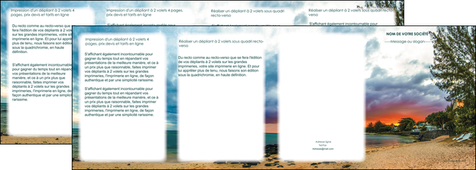 modele depliant 4 volets  8 pages  sejours plage mer vacances MIDBE35924