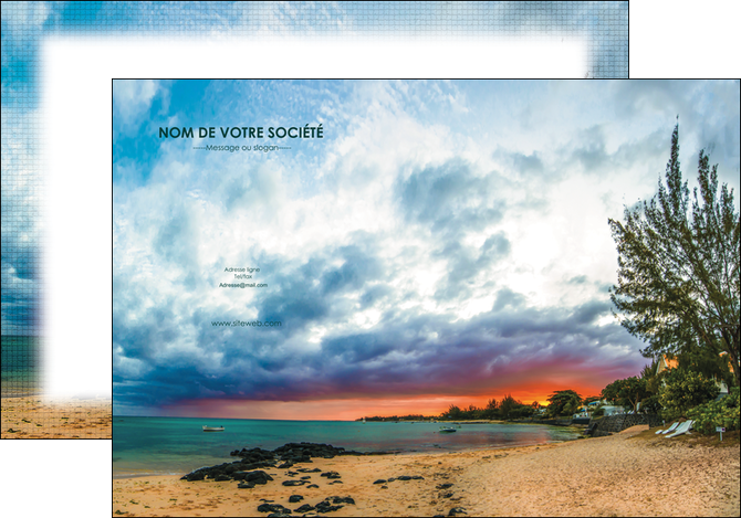 personnaliser modele de affiche sejours plage mer vacances MIDBE35930