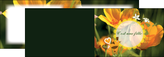 creation graphique en ligne depliant 2 volets  4 pages  fleurs faire part de naissance jaune MIDBE36012