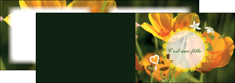 impression depliant 2 volets  4 pages  fleurs faire part de naissance jaune MIDBE36016