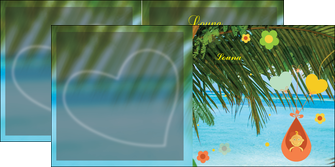 cree depliant 2 volets  4 pages  mer plage ciel bleu MIDBE36038