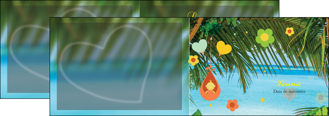 faire modele a imprimer depliant 2 volets  4 pages  mer plage ciel bleu MIDBE36040