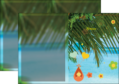 cree depliant 2 volets  4 pages  mer plage ciel bleu MIDBE36046