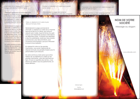 personnaliser modele de depliant 3 volets  6 pages  reception et animation feu dartifice artificier artilleur MLIG36128