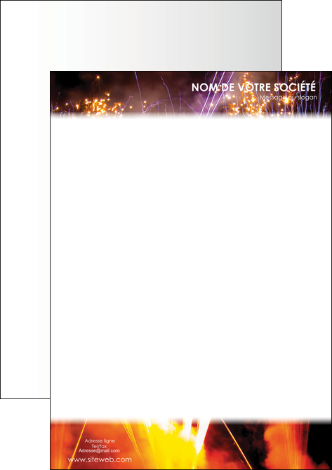 personnaliser modele de tete de lettre reception et animation feu dartifice artificier artilleur MLIG36144