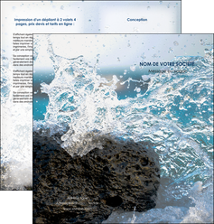 imprimerie depliant 2 volets  4 pages  mer rocher nature MIFBE36210
