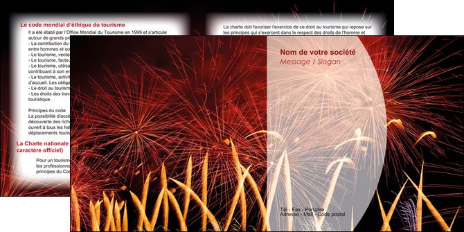 cree depliant 2 volets  4 pages  14 juillet feux dartifice artificier MLIG36618