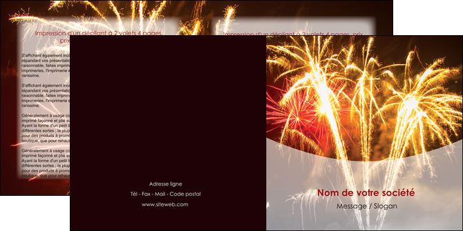 impression depliant 2 volets  4 pages  feu dartifice eclat lumiere MLIG36652
