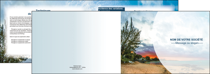 faire depliant 2 volets  4 pages  tourisme  plage mer nature MIDLU36712