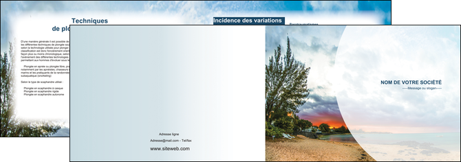 faire depliant 2 volets  4 pages  tourisme  plage mer nature MIDLU36714