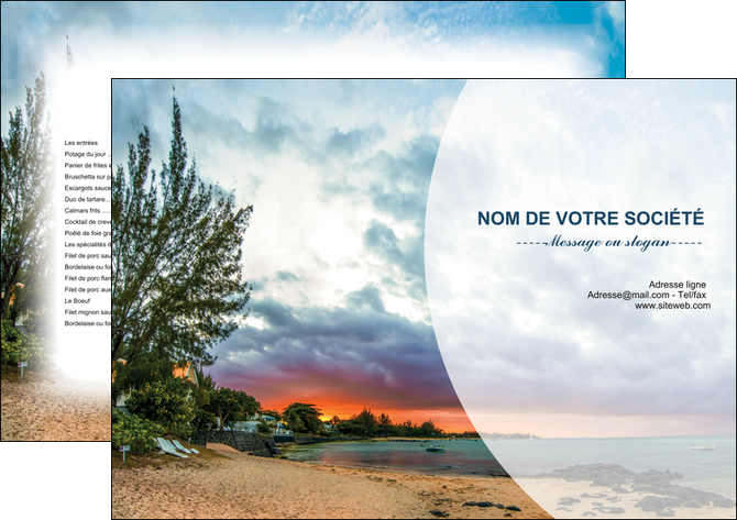 impression set de table tourisme  plage mer nature MIDLU36726