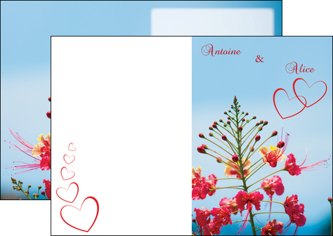 cree depliant 2 volets  4 pages  fleur heureux ciel bleu MLIG36772