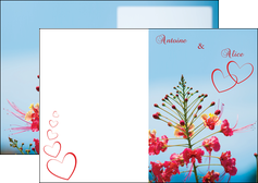 cree depliant 2 volets  4 pages  fleur heureux ciel bleu MLIG36772