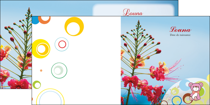 creation graphique en ligne depliant 2 volets  4 pages  couleur fleur liberte MIDBE36782