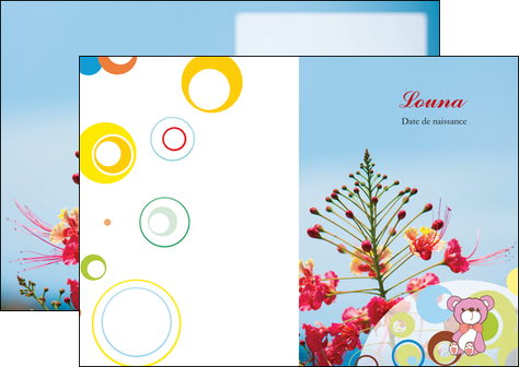 cree depliant 2 volets  4 pages  couleur fleur liberte MIDBE36788