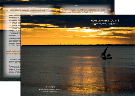 impression depliant 2 volets  4 pages  sejours pirogue couche de soleil mer MID36912