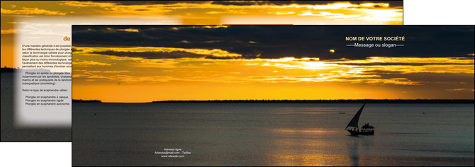 imprimerie depliant 2 volets  4 pages  sejours pirogue couche de soleil mer MID36928