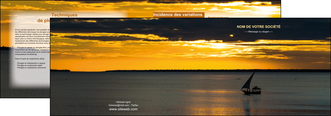 realiser depliant 2 volets  4 pages  sejours pirogue couche de soleil mer MID36930