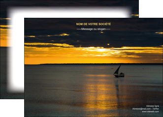 modele en ligne affiche sejours pirogue couche de soleil mer MID36934