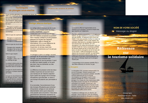 exemple depliant 3 volets  6 pages  sejours pirogue couche de soleil mer MID36940