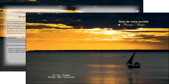modele depliant 2 volets  4 pages  sejours pirogue couche de soleil mer MID36946