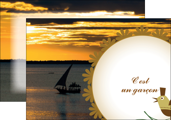 creation graphique en ligne flyers pirogue plage mer MIDBE36966