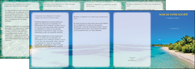 personnaliser modele de depliant 4 volets  8 pages  sejours plage sable mer MIDBE37050