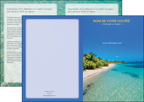 cree depliant 2 volets  4 pages  sejours plage sable mer MIDBE37064