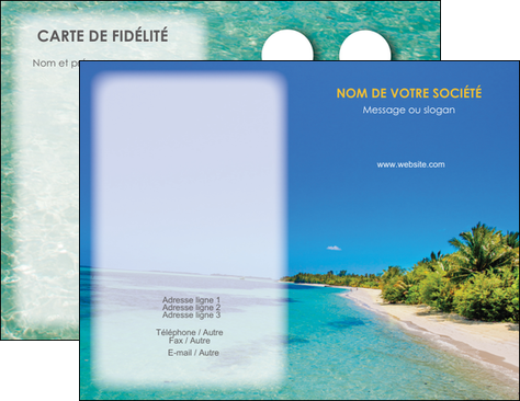 modele carte de visite sejours plage sable mer MIDBE37066