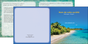 personnaliser maquette depliant 2 volets  4 pages  sejours plage sable mer MIDBE37070