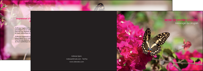creer modele en ligne depliant 2 volets  4 pages  agriculture papillons fleurs nature MLGI37126