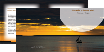 creation graphique en ligne depliant 2 volets  4 pages  sejours paysage mer pirogue MIDBE37138