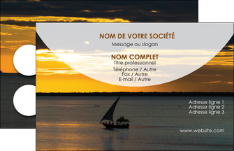 maquette en ligne a personnaliser carte de visite sejours paysage mer pirogue MIDBE37148