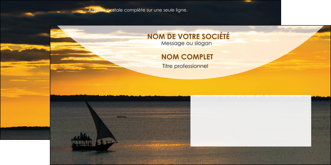 creation graphique en ligne enveloppe sejours paysage mer pirogue MIDBE37152