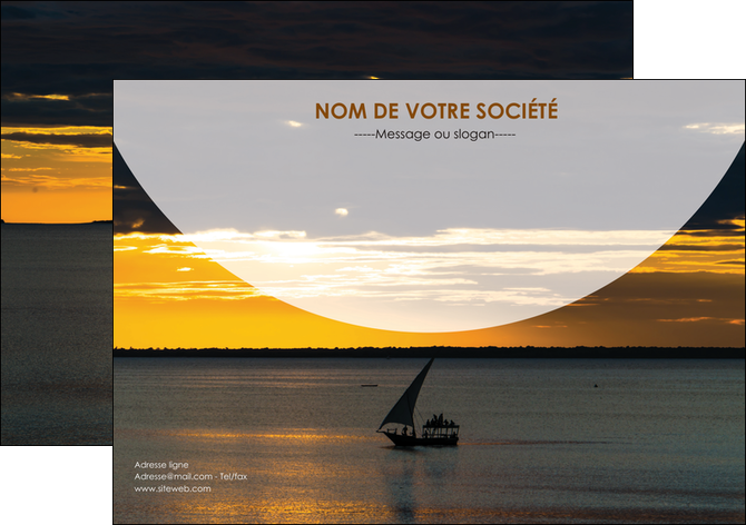 imprimer flyers sejours paysage mer pirogue MIDBE37156