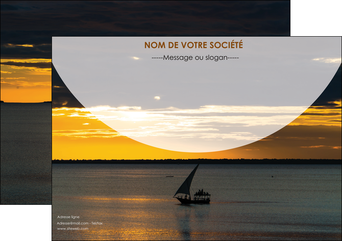 realiser affiche sejours paysage mer pirogue MIDBE37164