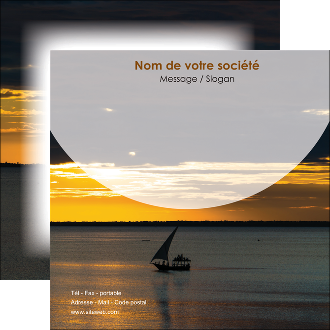 imprimer flyers sejours paysage mer pirogue MIDBE37170