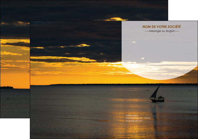 modele en ligne pochette a rabat sejours paysage mer pirogue MIDBE37172