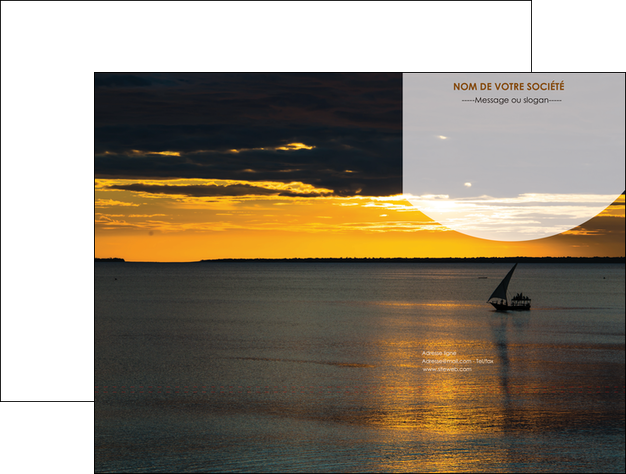 exemple pochette a rabat sejours paysage mer pirogue MIDBE37174