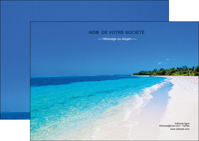 maquette en ligne a personnaliser flyers sejours plage mer sable blanc MIDBE37566
